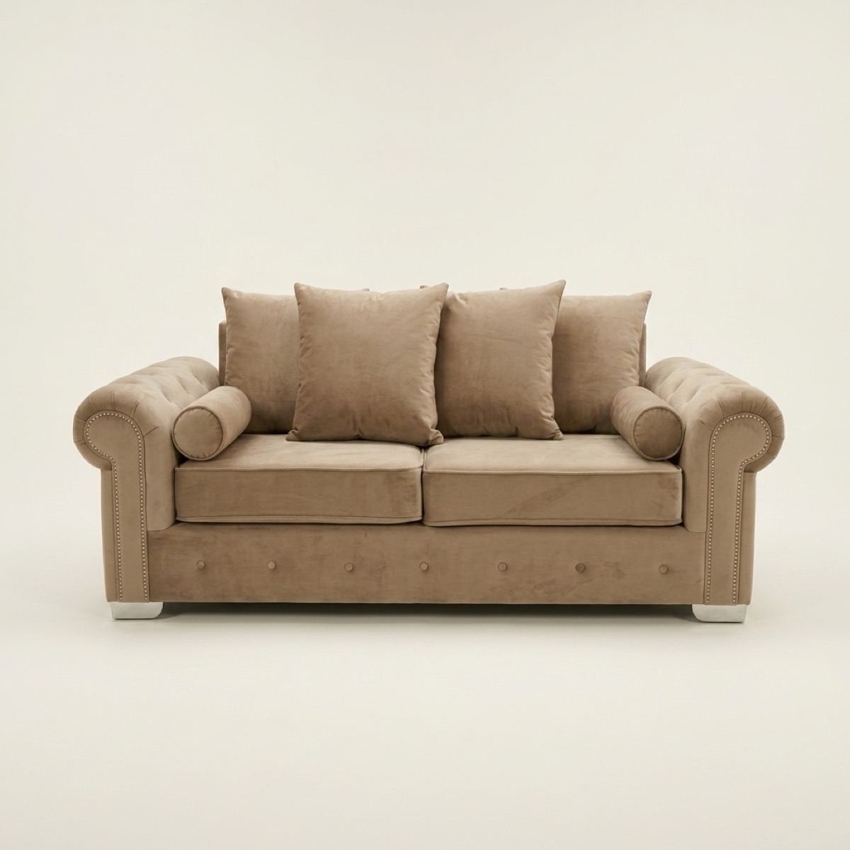 Olympia 2+3 Seater Sofa by Barki Sofa Hub — mink 3-seater, front view