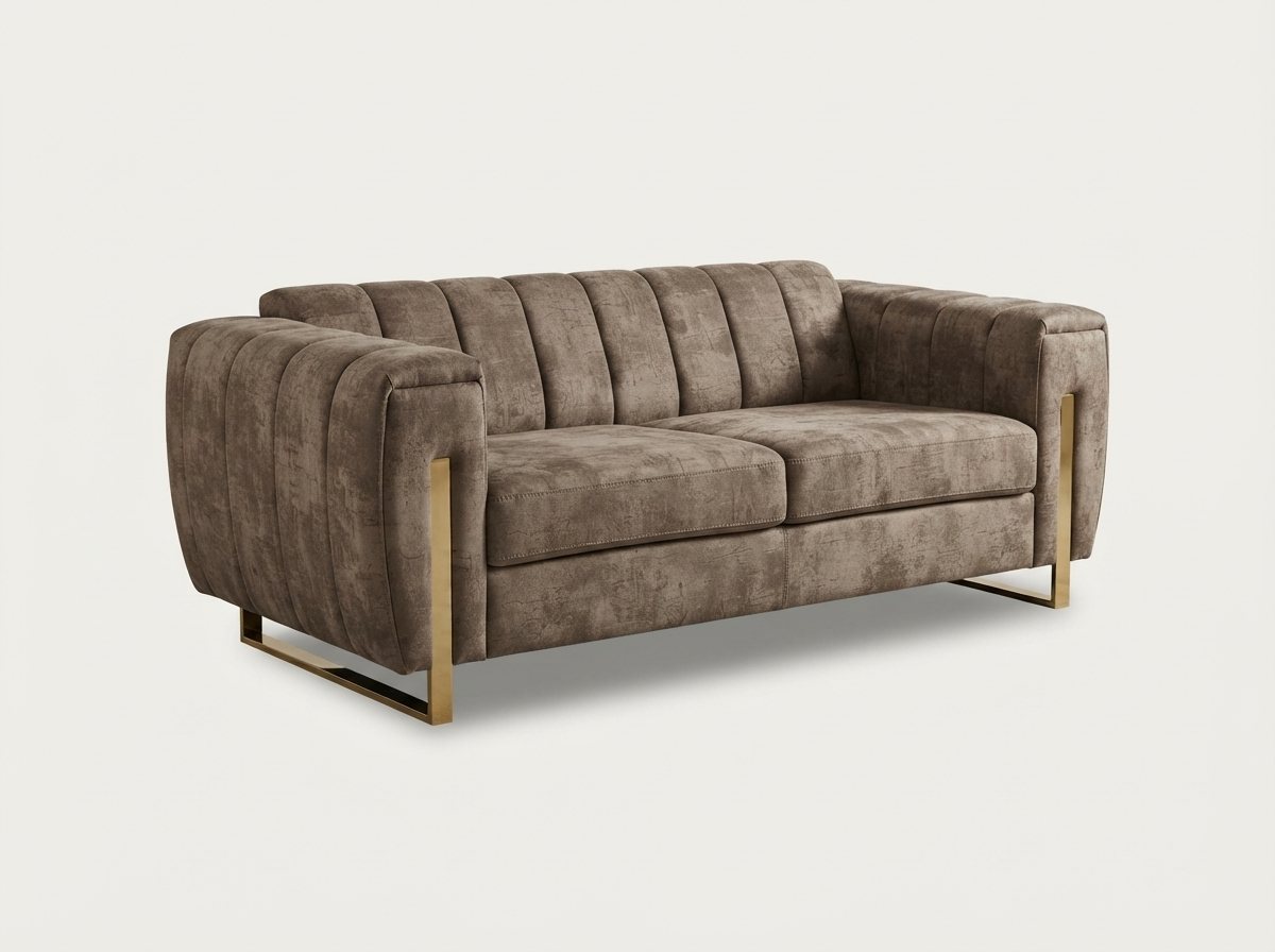 Lilly Fixed Seat Sofa by Barki Sofa Hub — mink 2-seater
