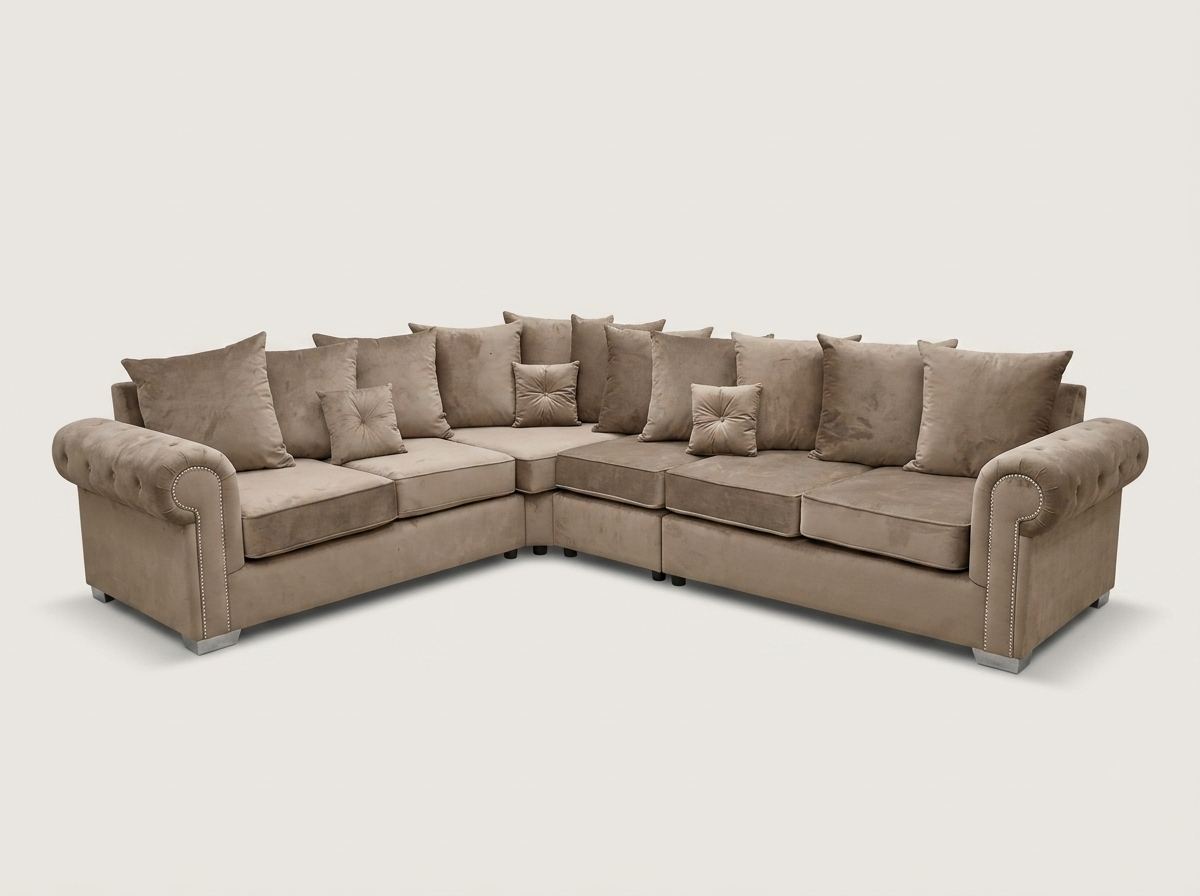 Verona Corner Sofa by Barki Sofa Hub — large corner, scatter back in mink