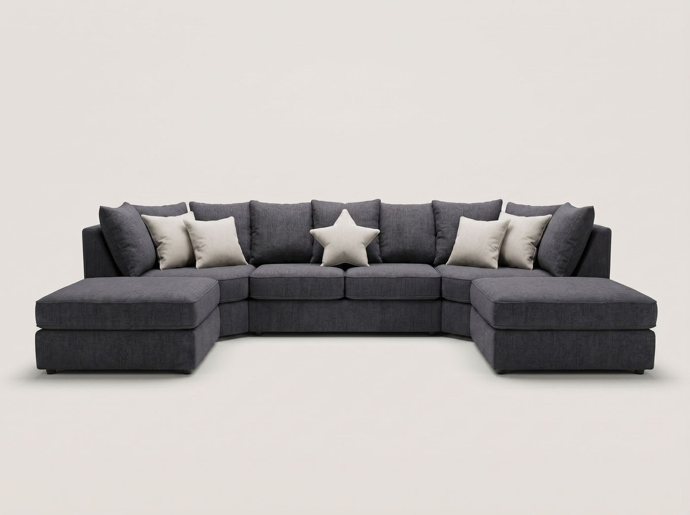 U-Shape Sofa by Barki Sofa Hub — charcoal