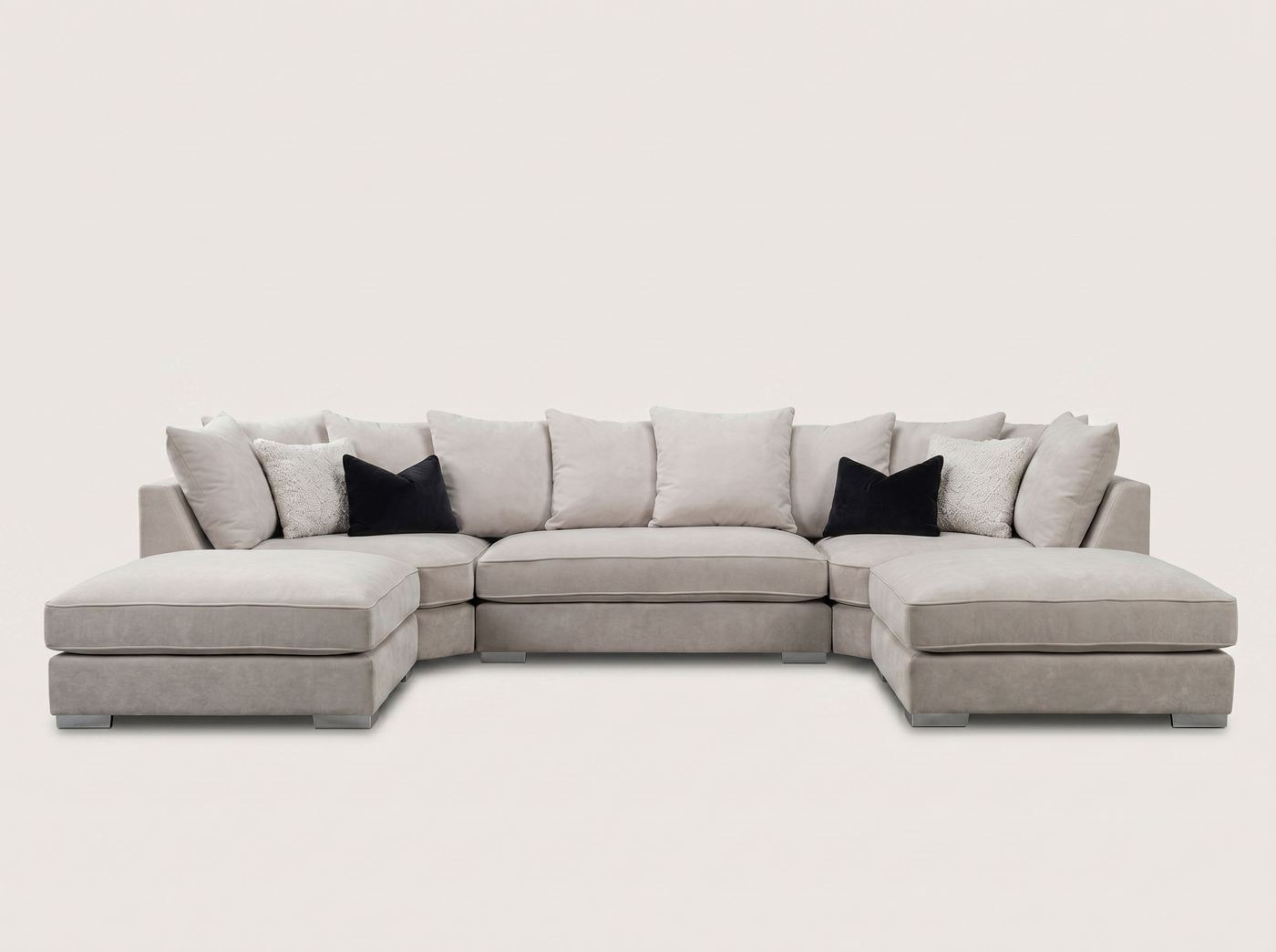U-Shape Sofa by Barki Sofa Hub — light grey