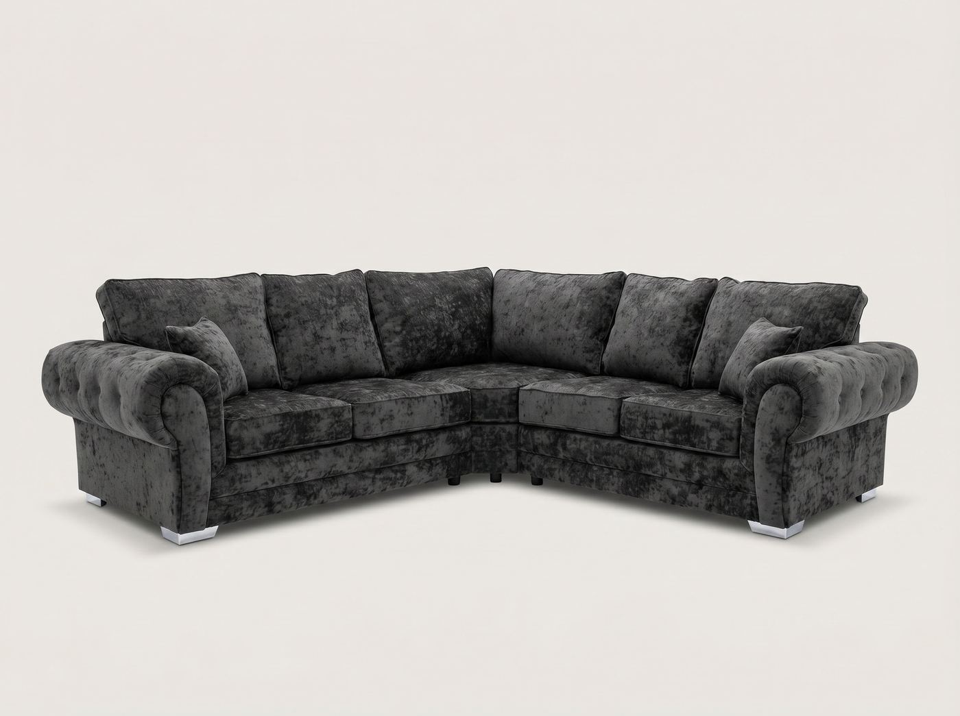 Verona Corner Sofa by Barki Sofa Hub — fullback in black